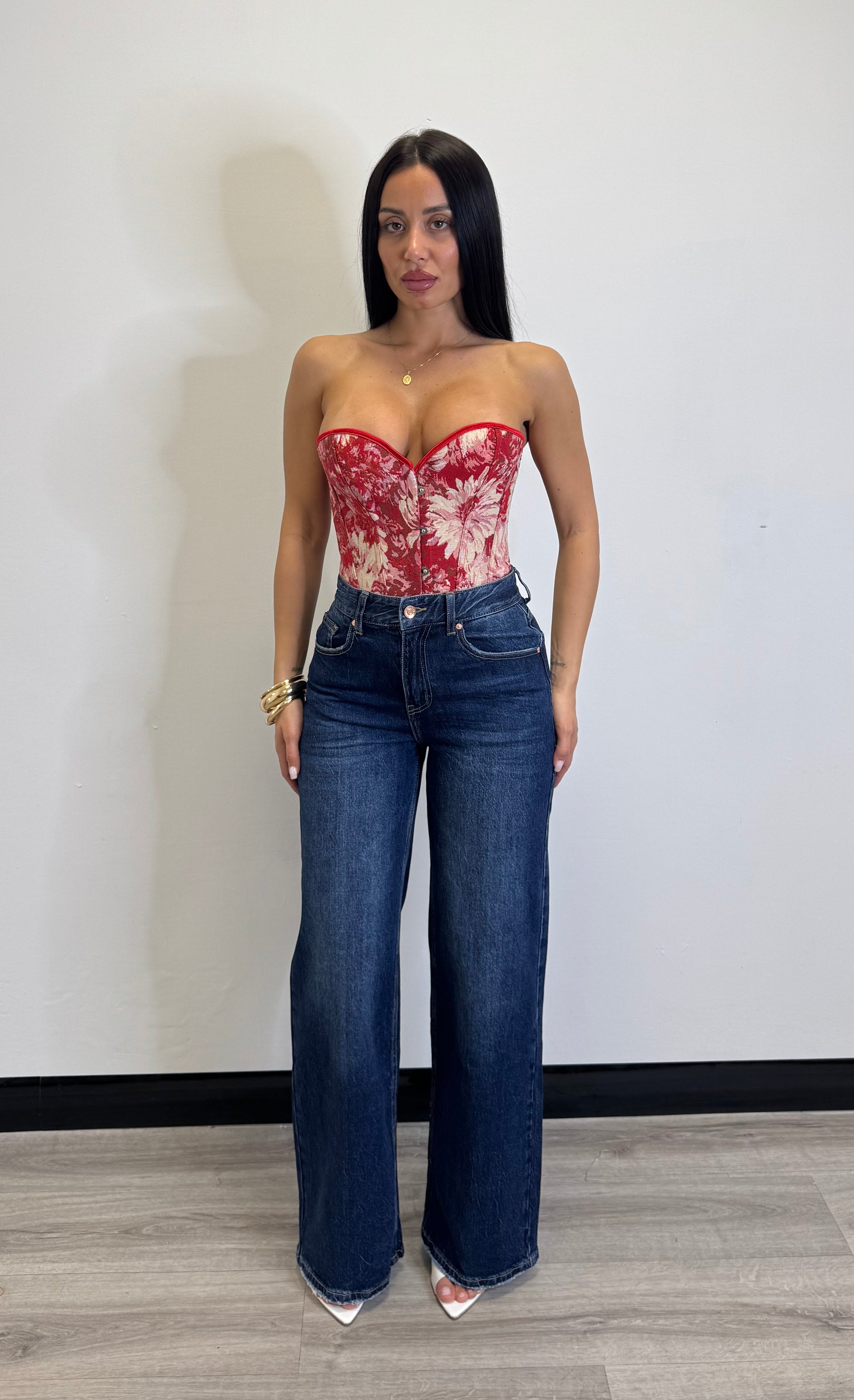 Jeans palazzo blu scuro