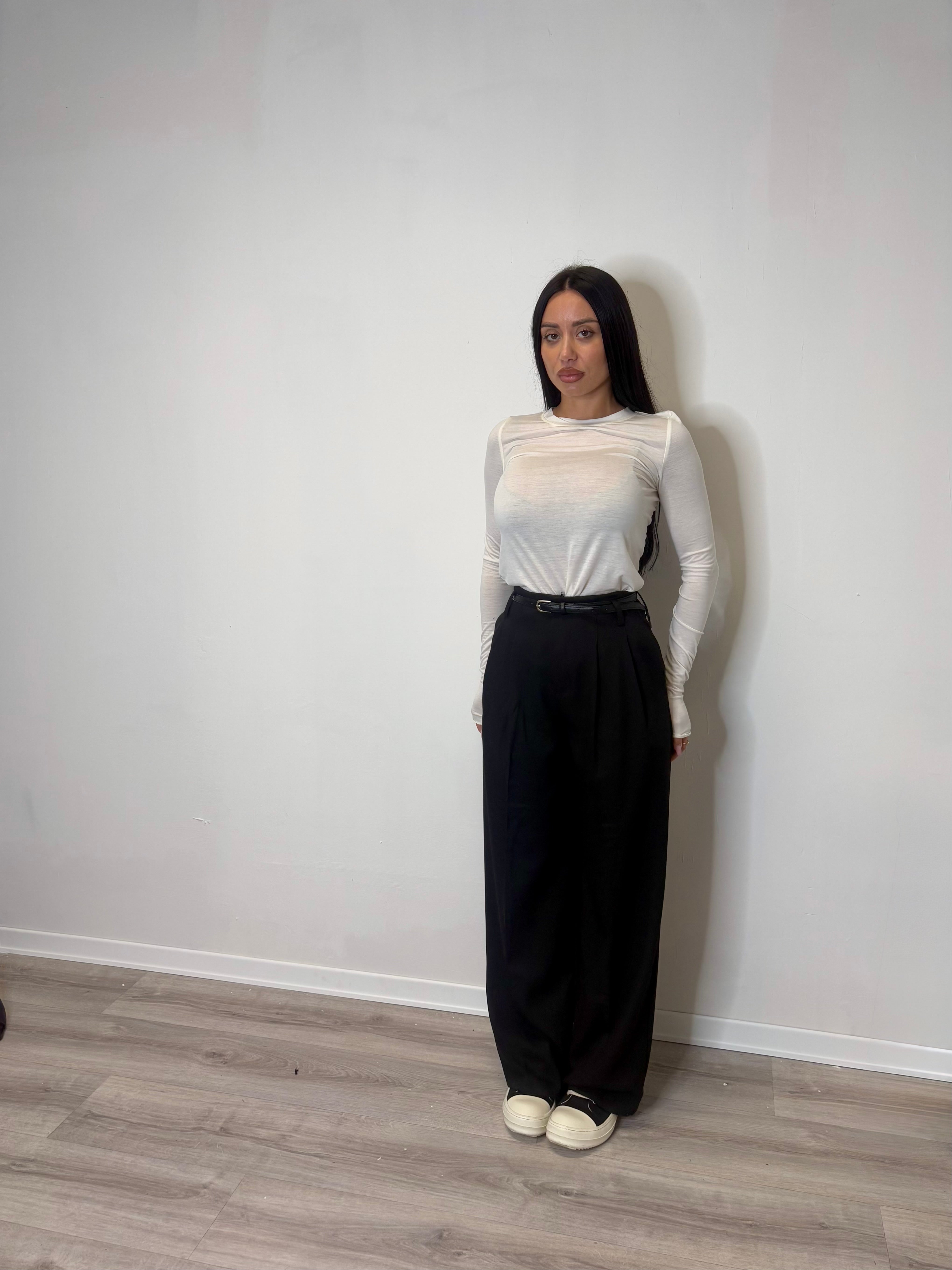 Pantalone con cintura nero