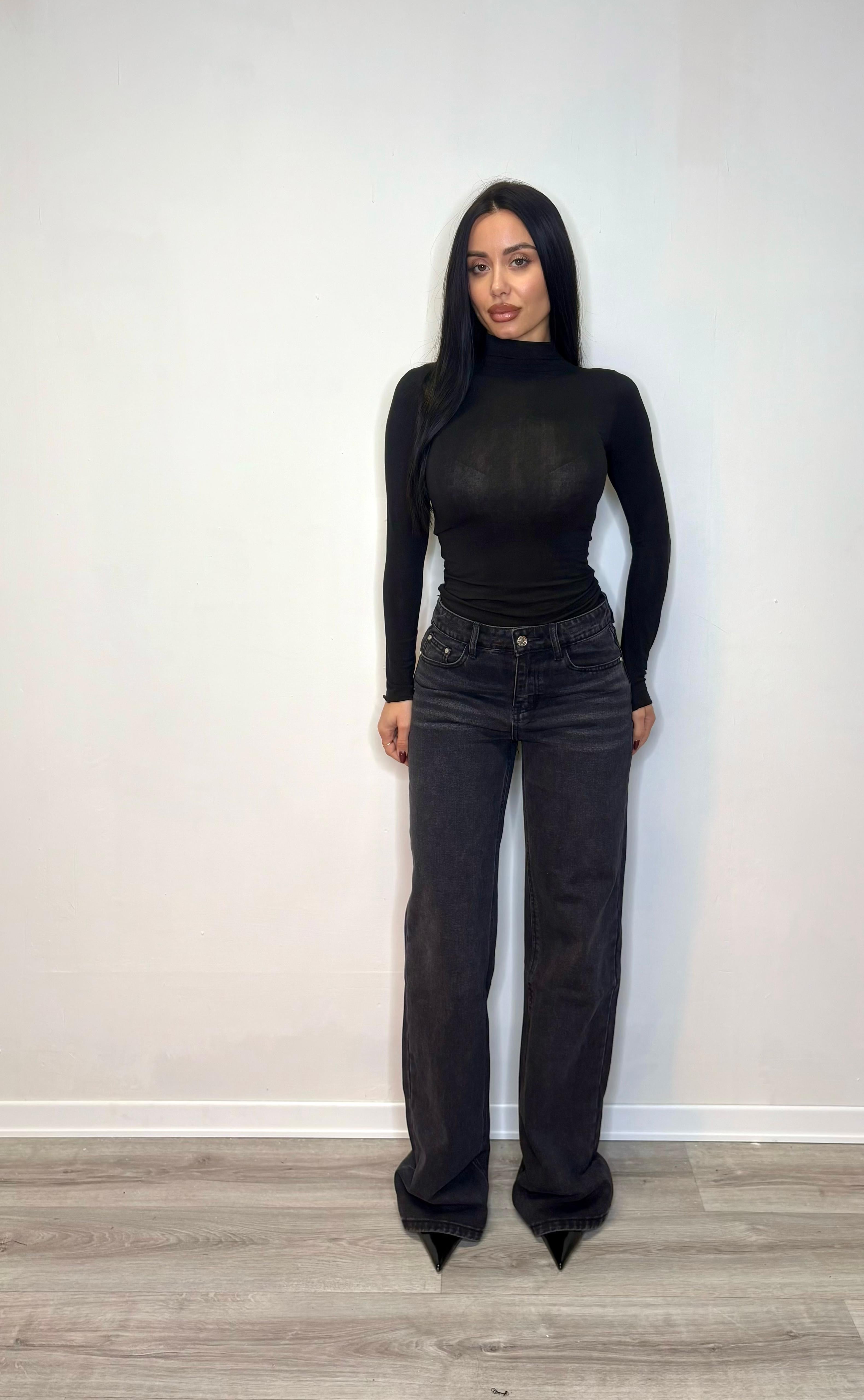 Jeans gamba dritta nero