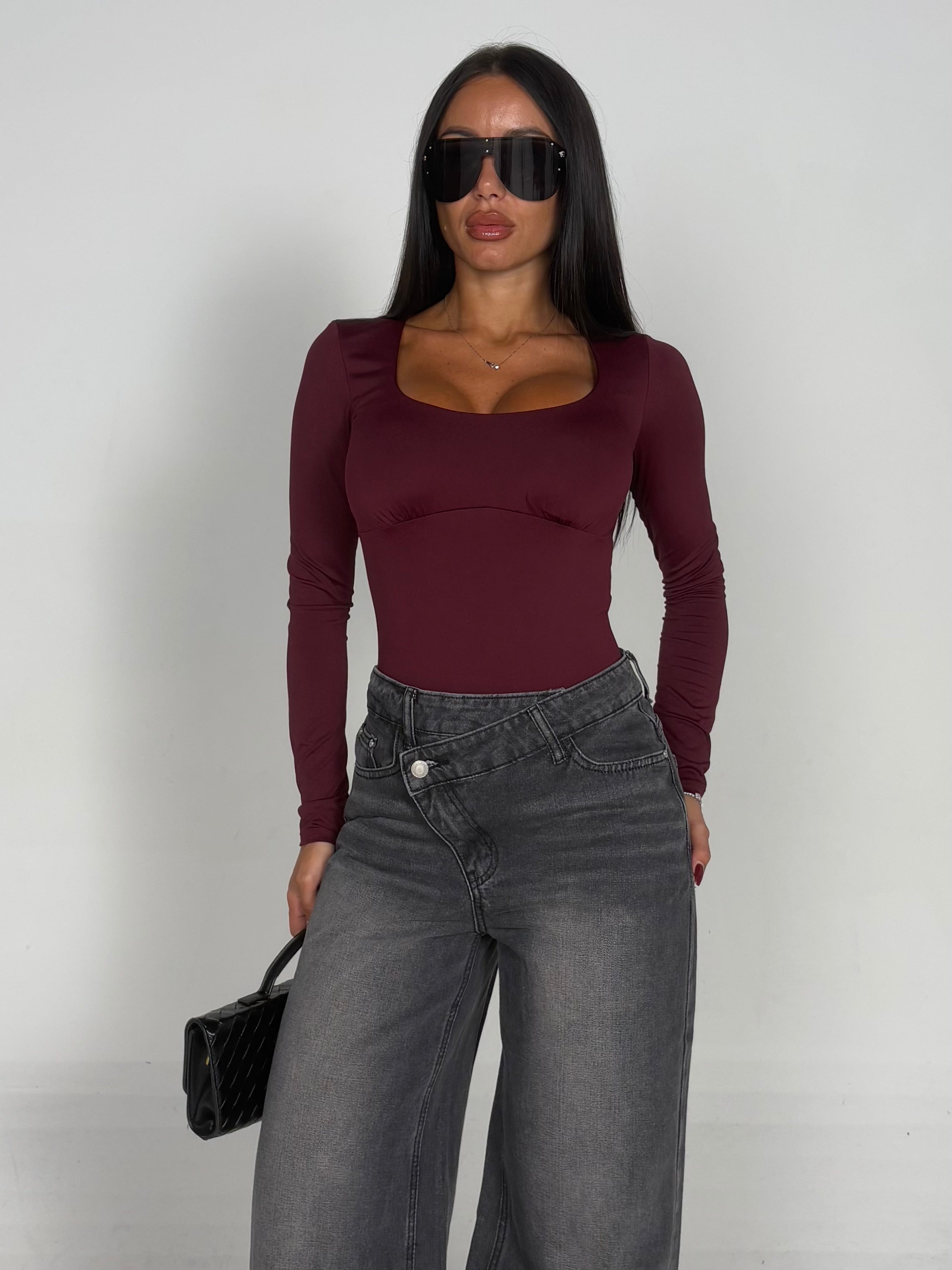 Body in microfibra bordeaux