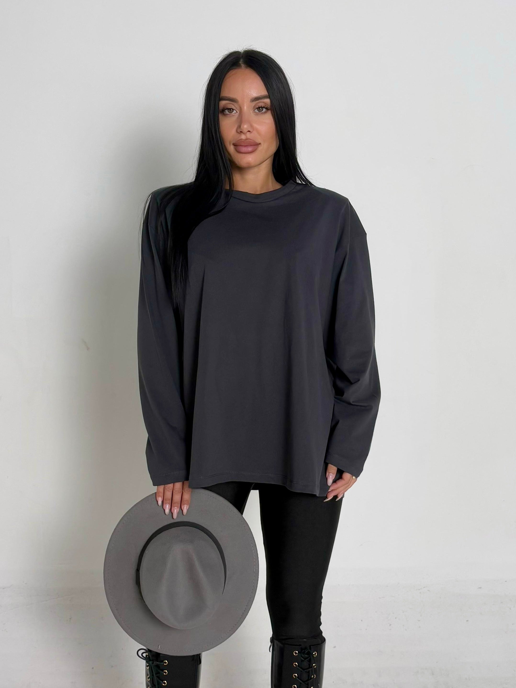 Maglia west con spalline grigia