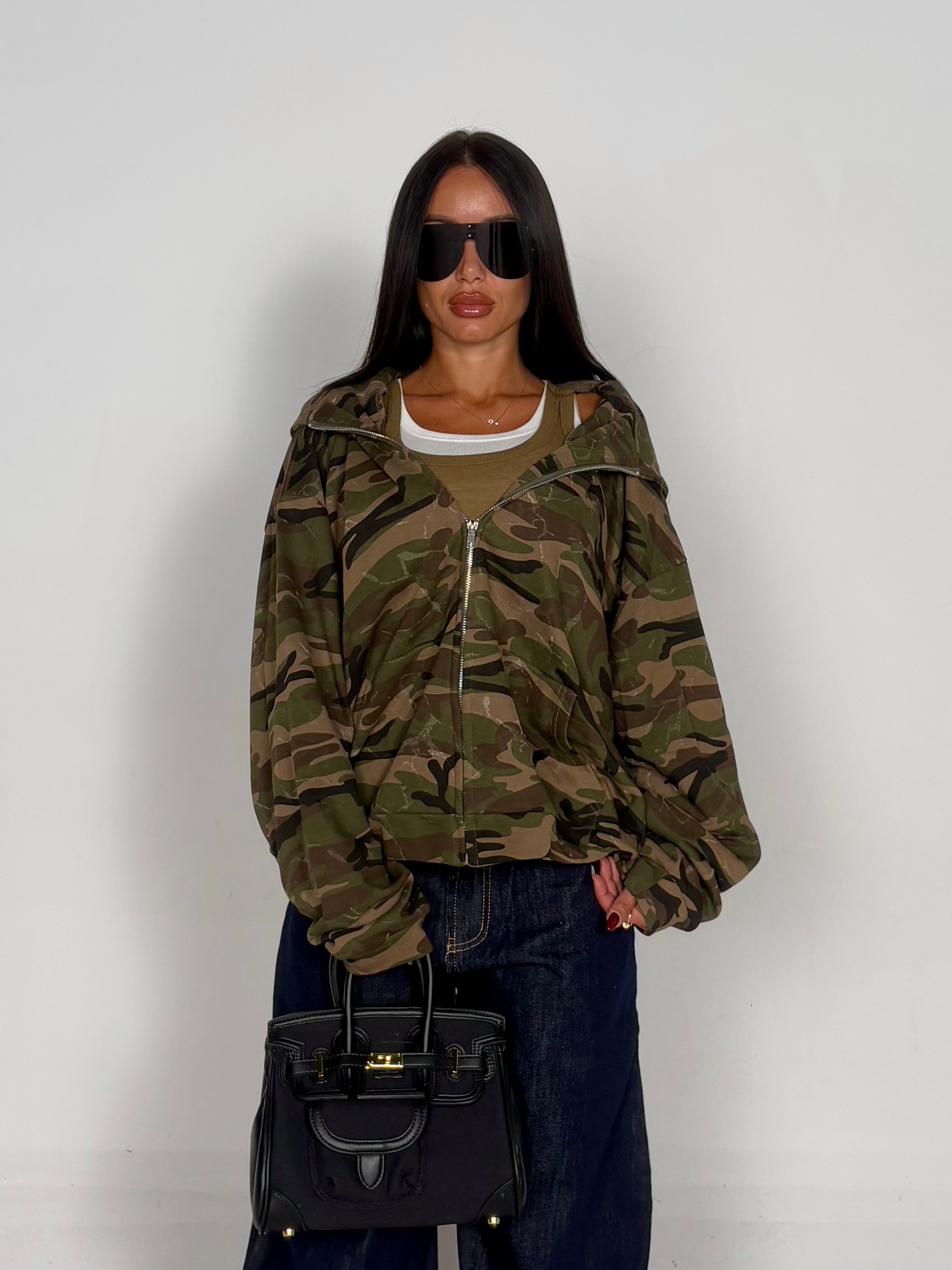 Felpa oversize camouflage