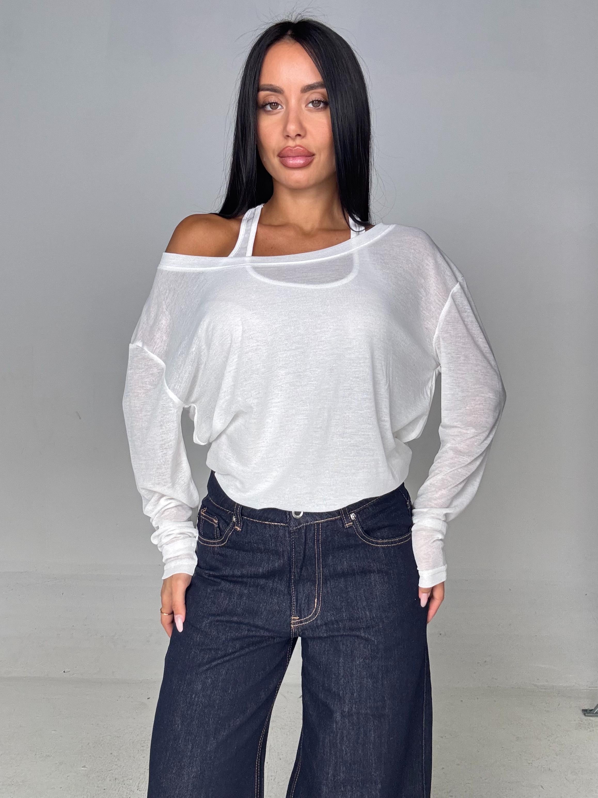 Maglia con canotta bianca
