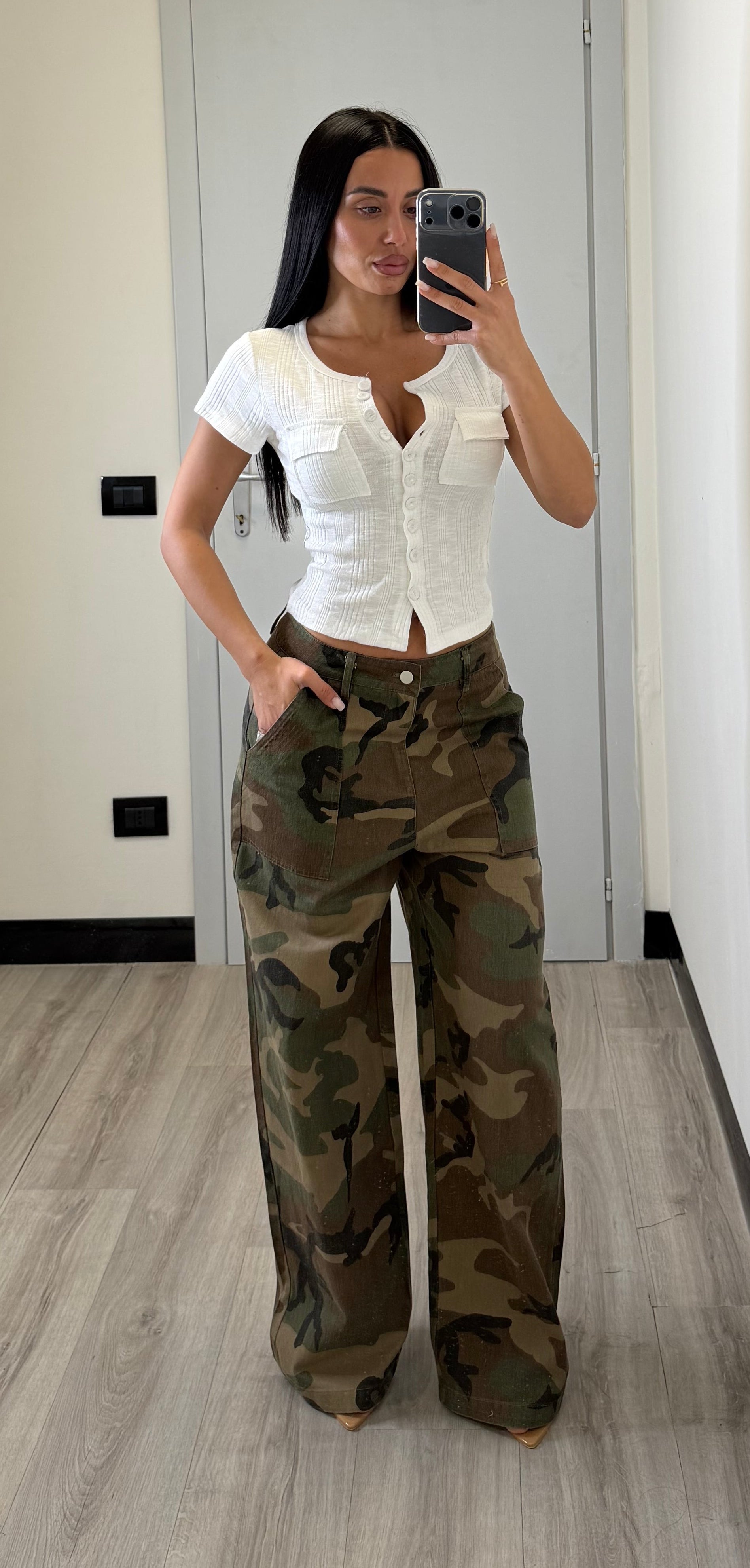 Pantalone palazzo Camouflage