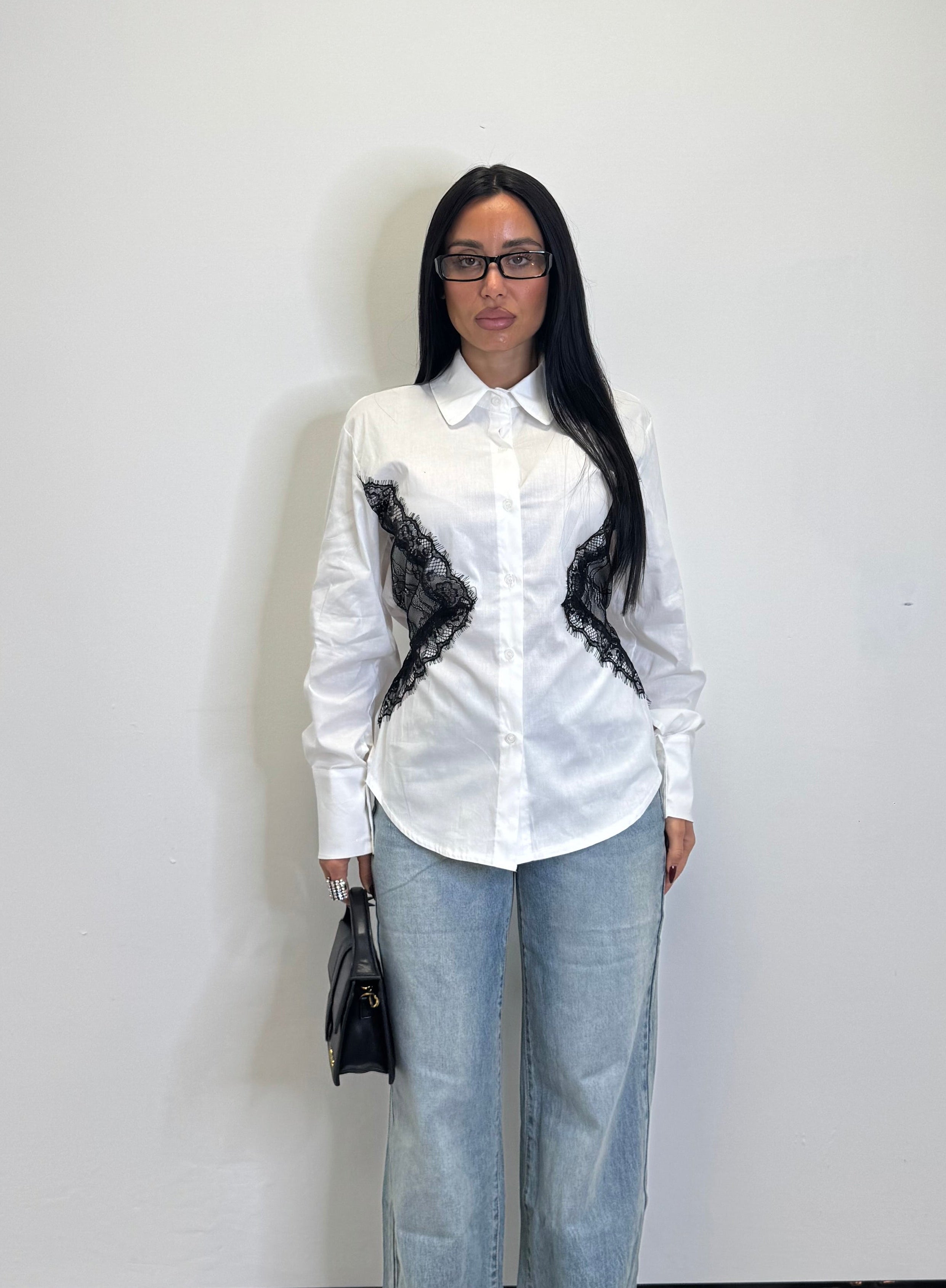 Camicia con dettaglio in pizzo