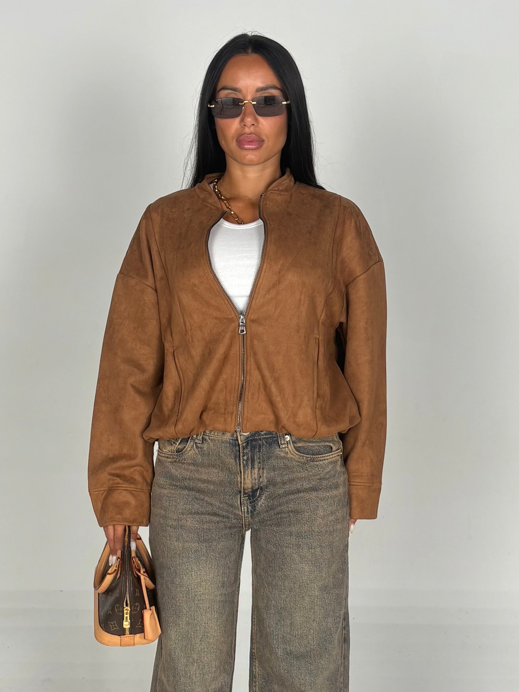 Bomber in eco-suede