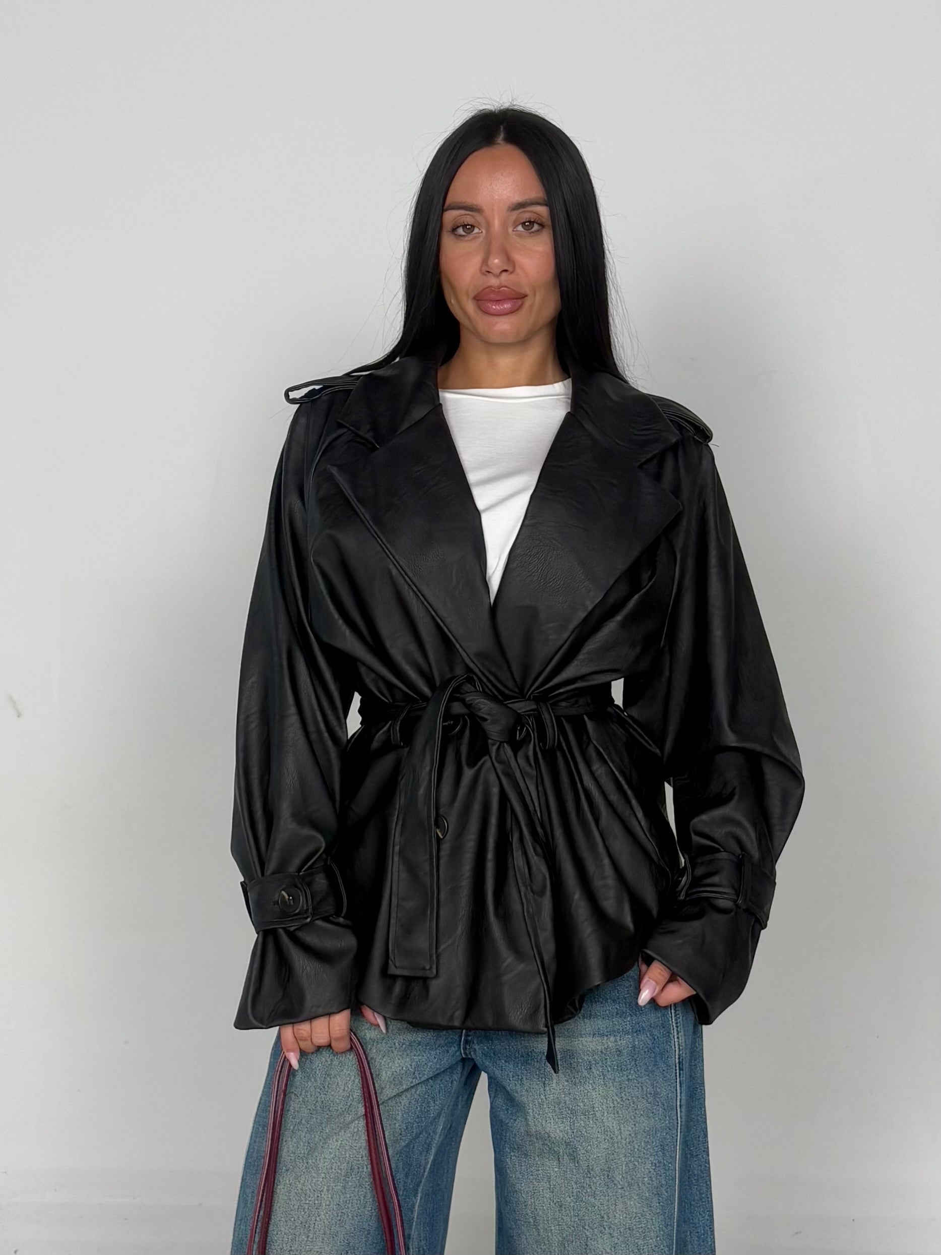 Trench ecopelle nero