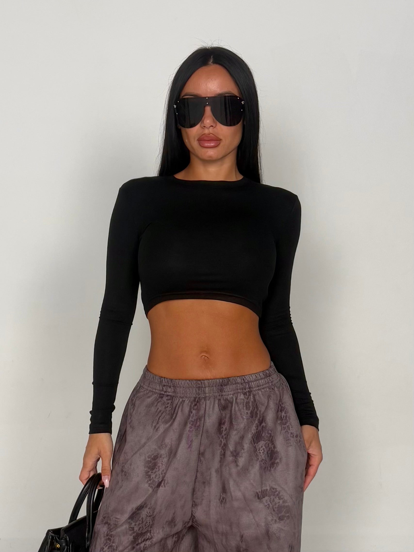 Maglia crop nero