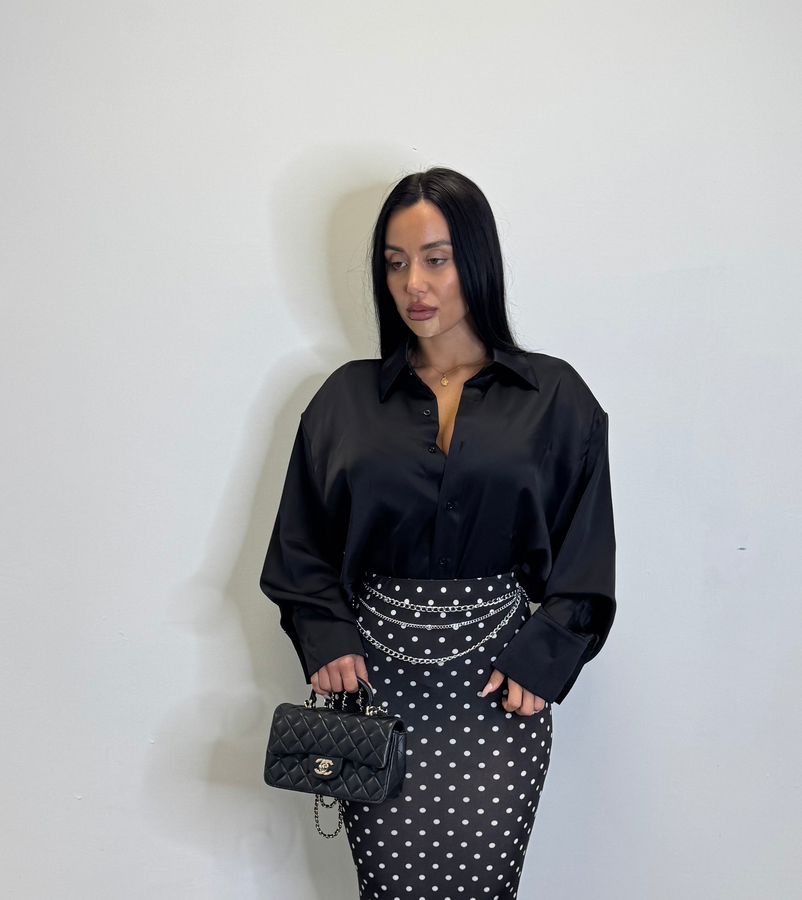 Camicia satinata oversize