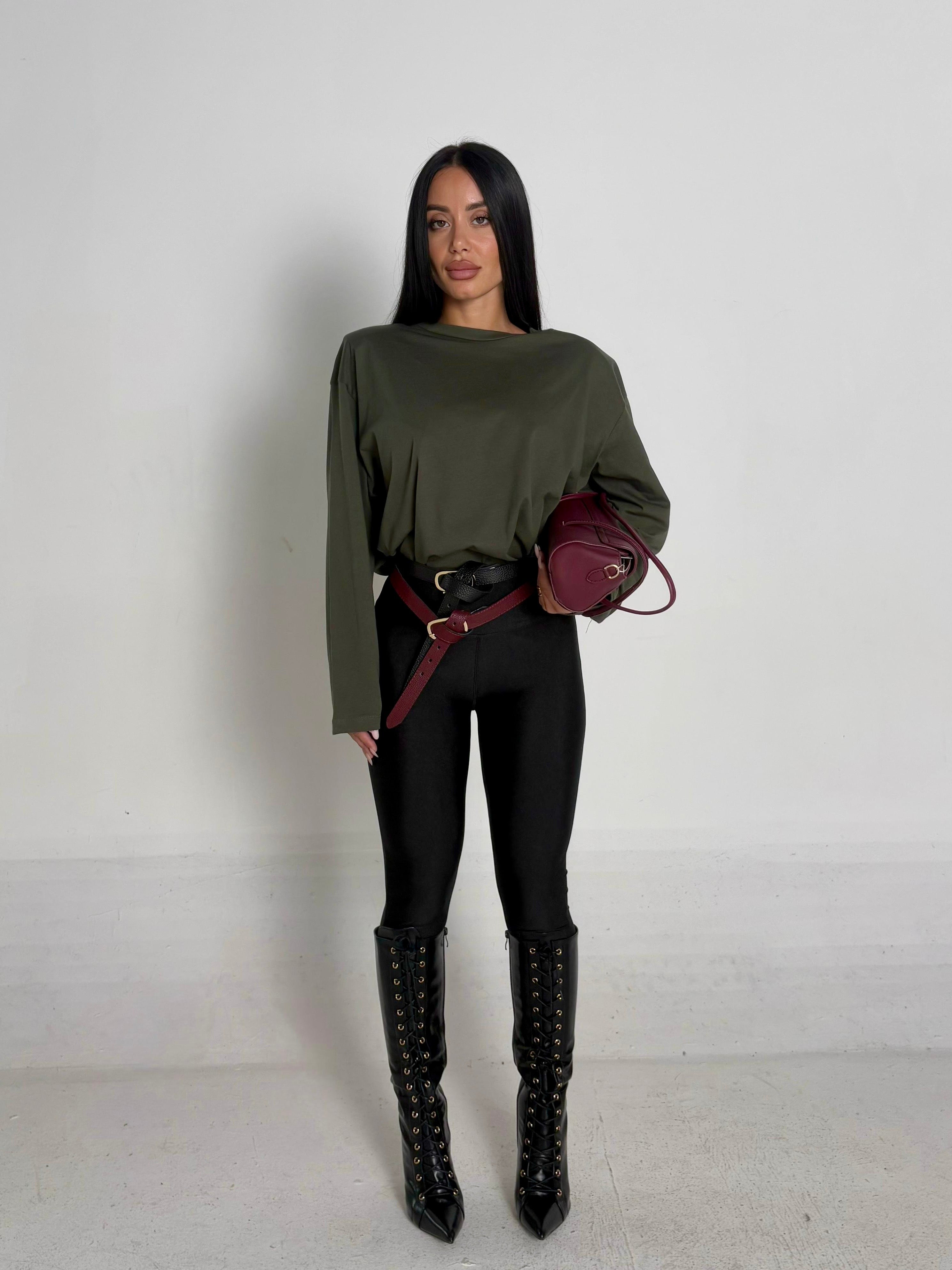 Maglia west con spalline verde