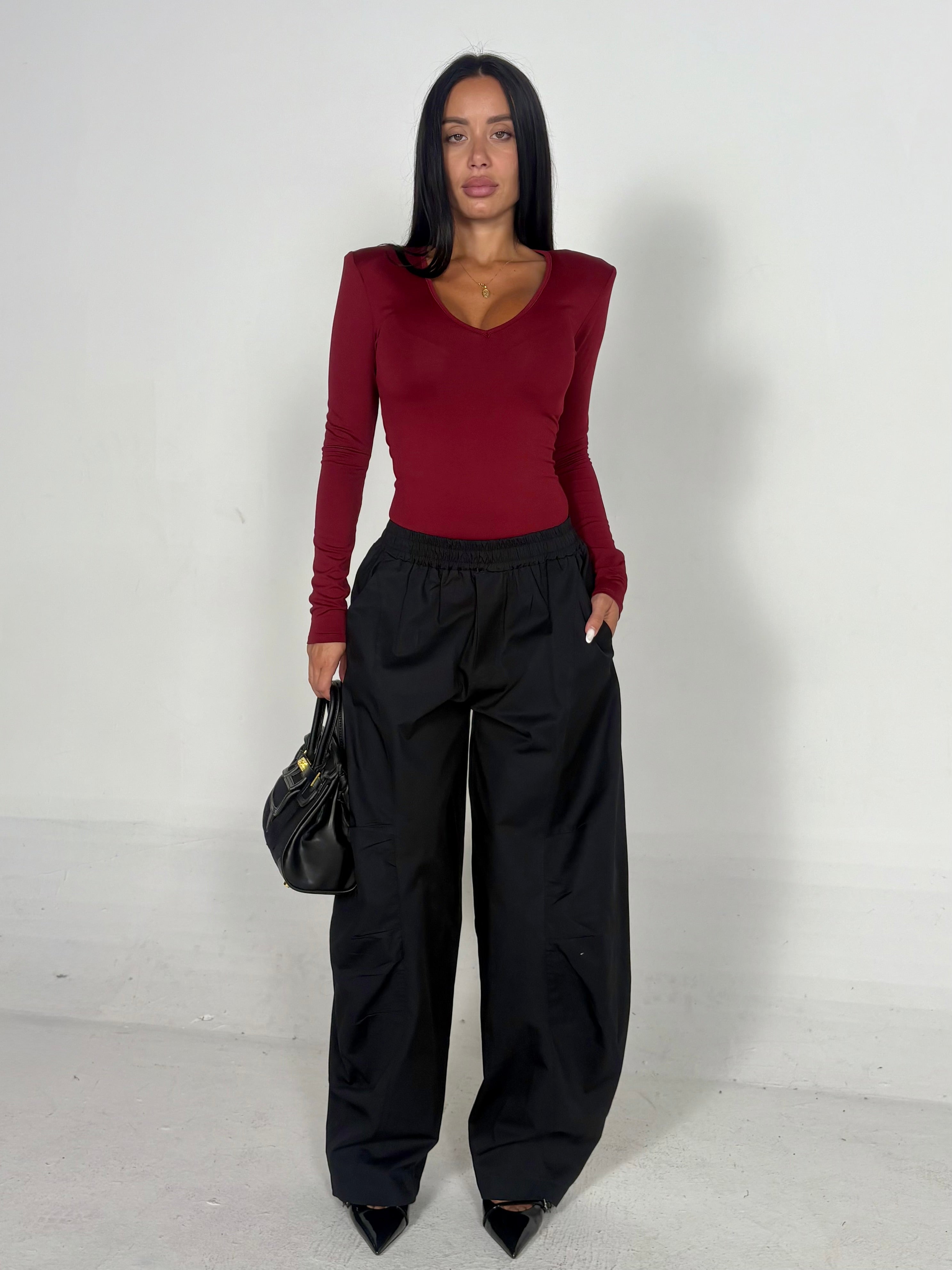 Pantalone con elastico nero