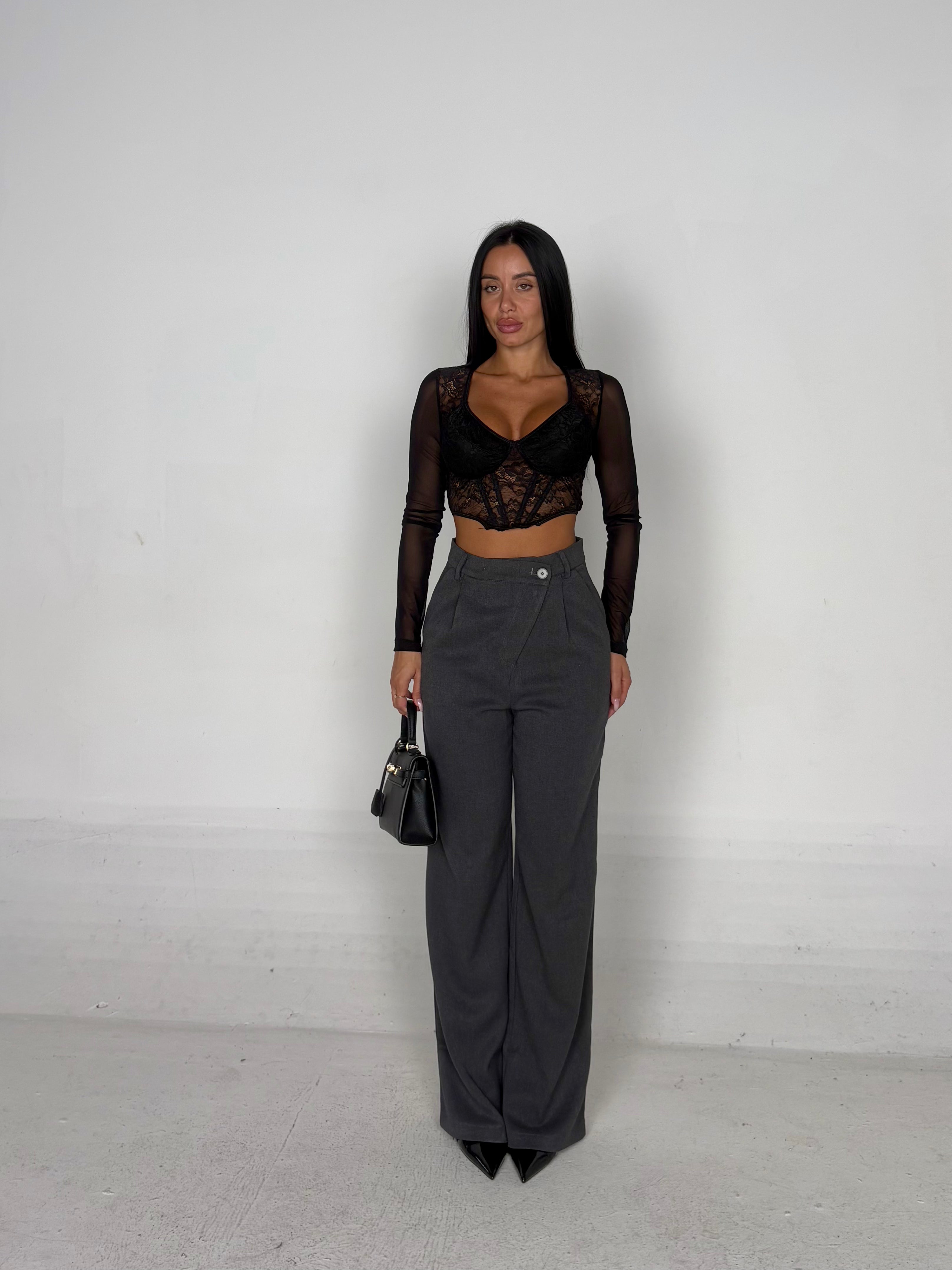 Pantalone asimmetrico grigio