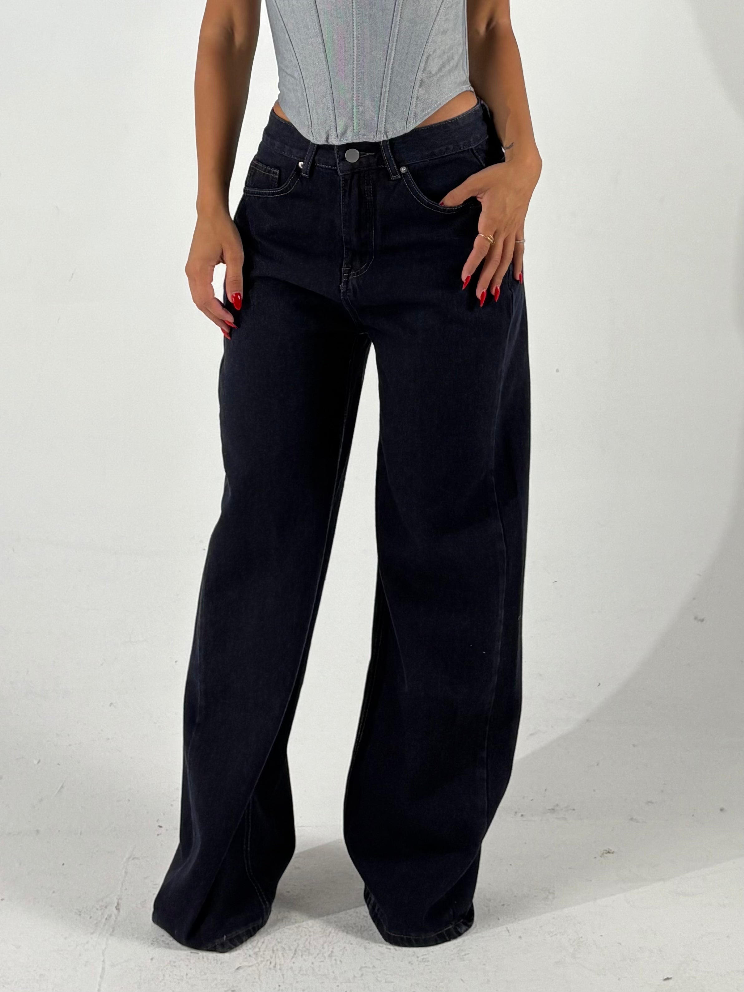 Jeans palazzo blu