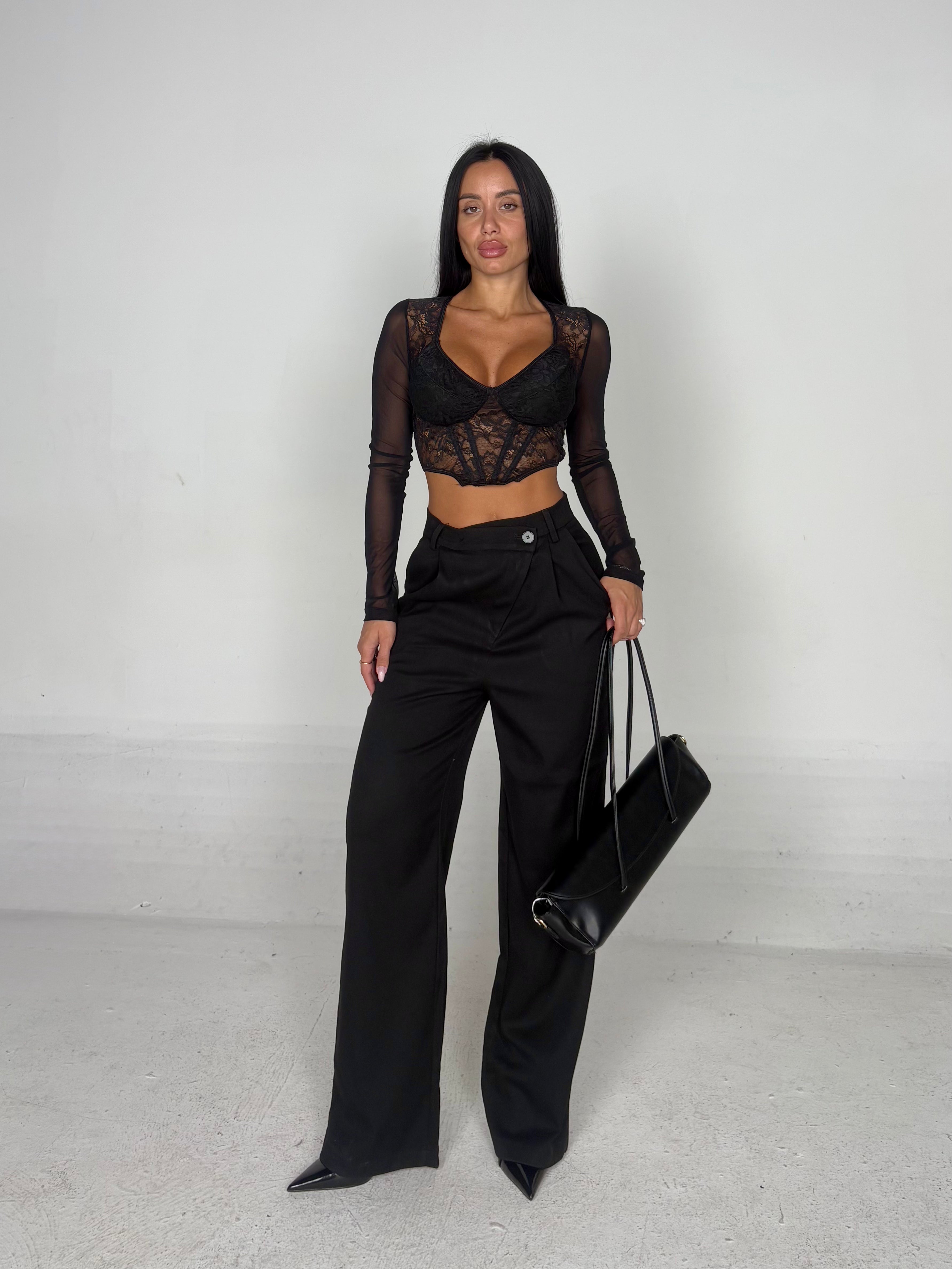 Pantalone asimmetrico nero
