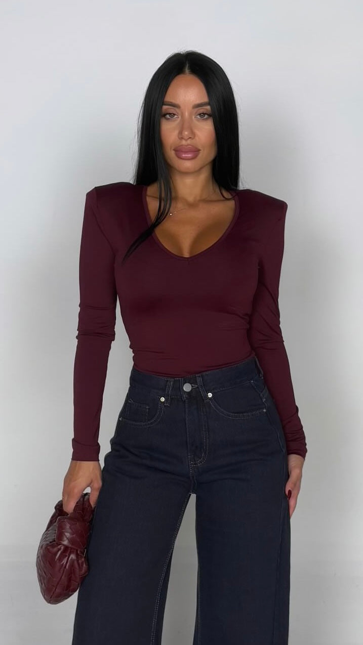 Maglia con spalline wine