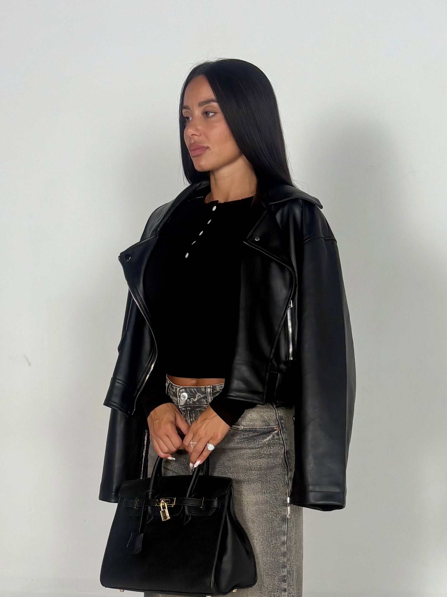 Chiodo ecopelle nero