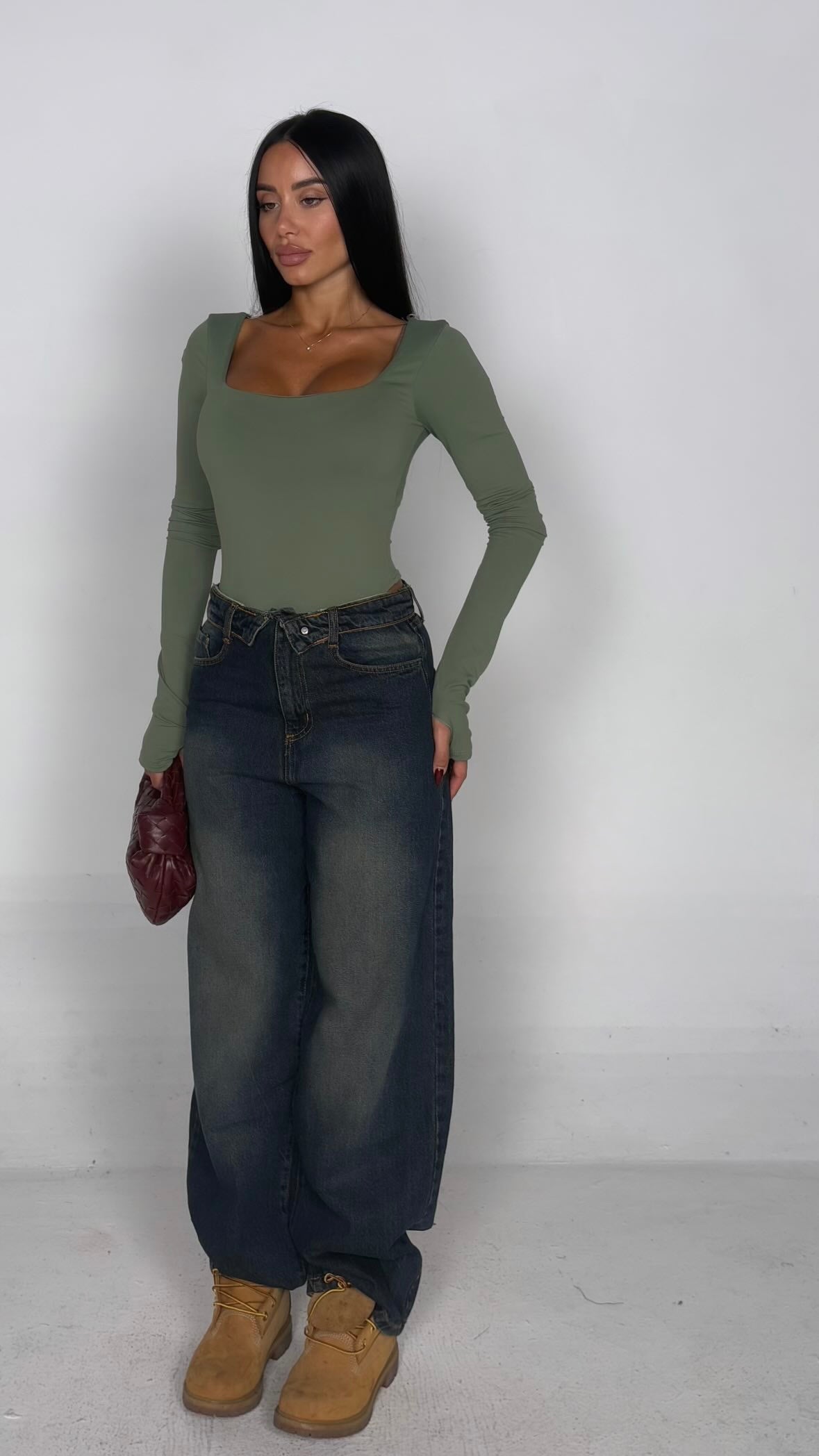 Jeans con risvolto