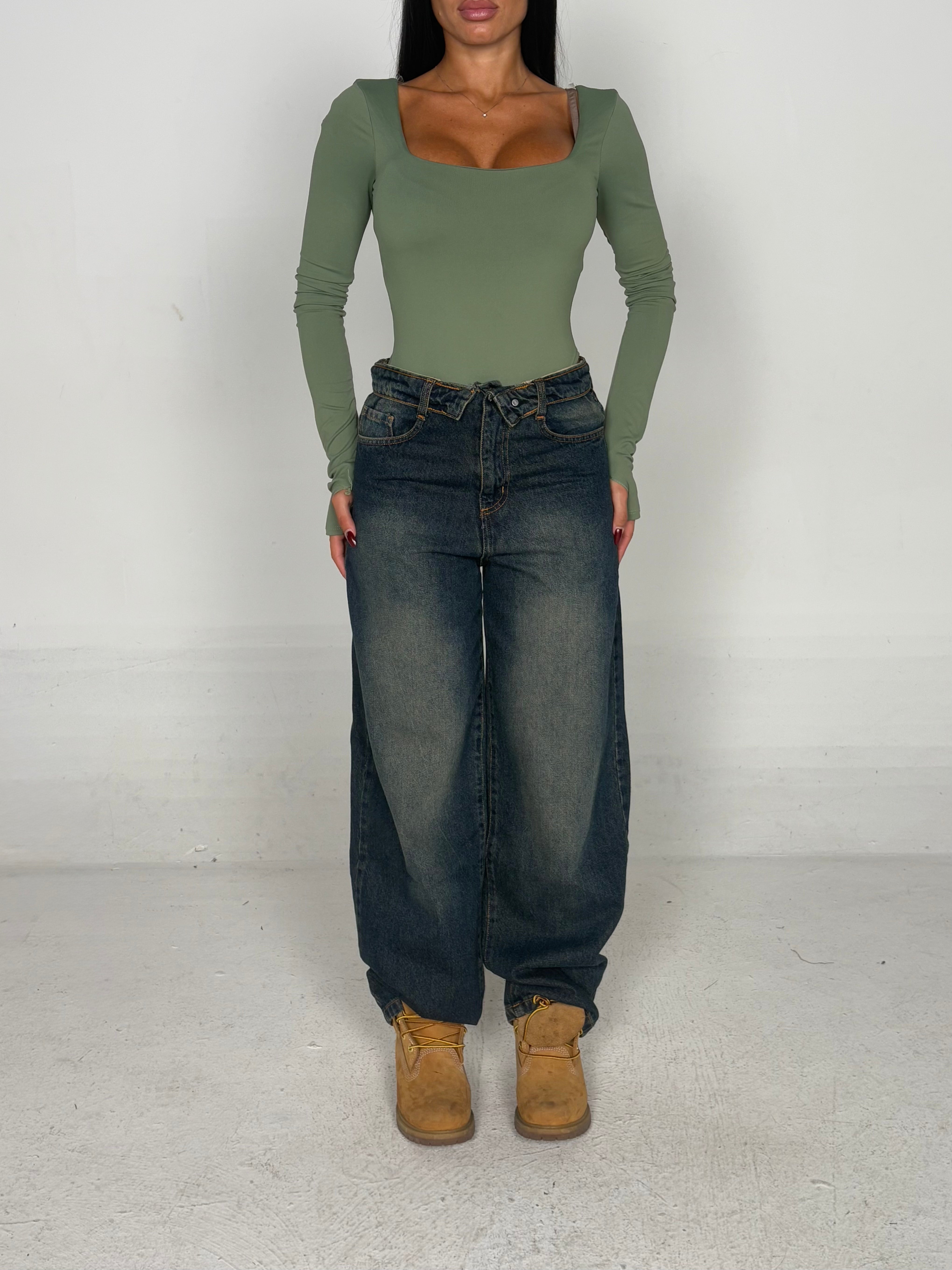 Jeans con risvolto