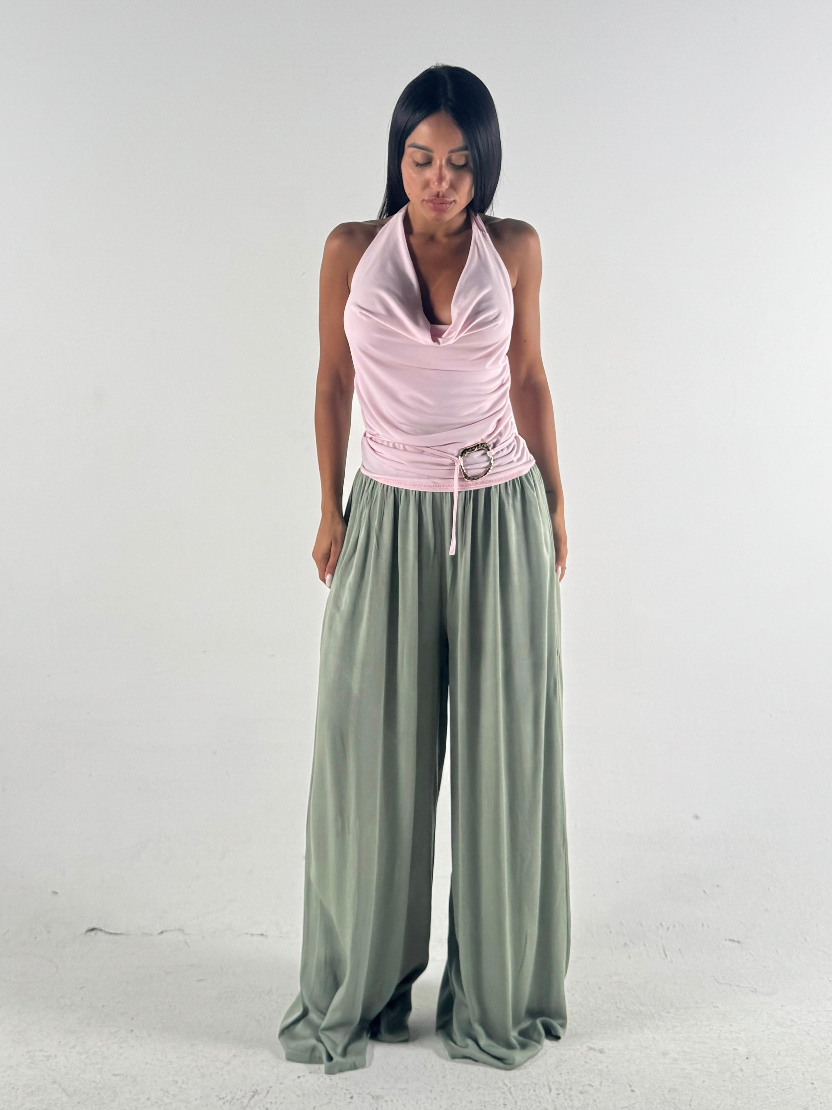 Pantalone in tessuto verde