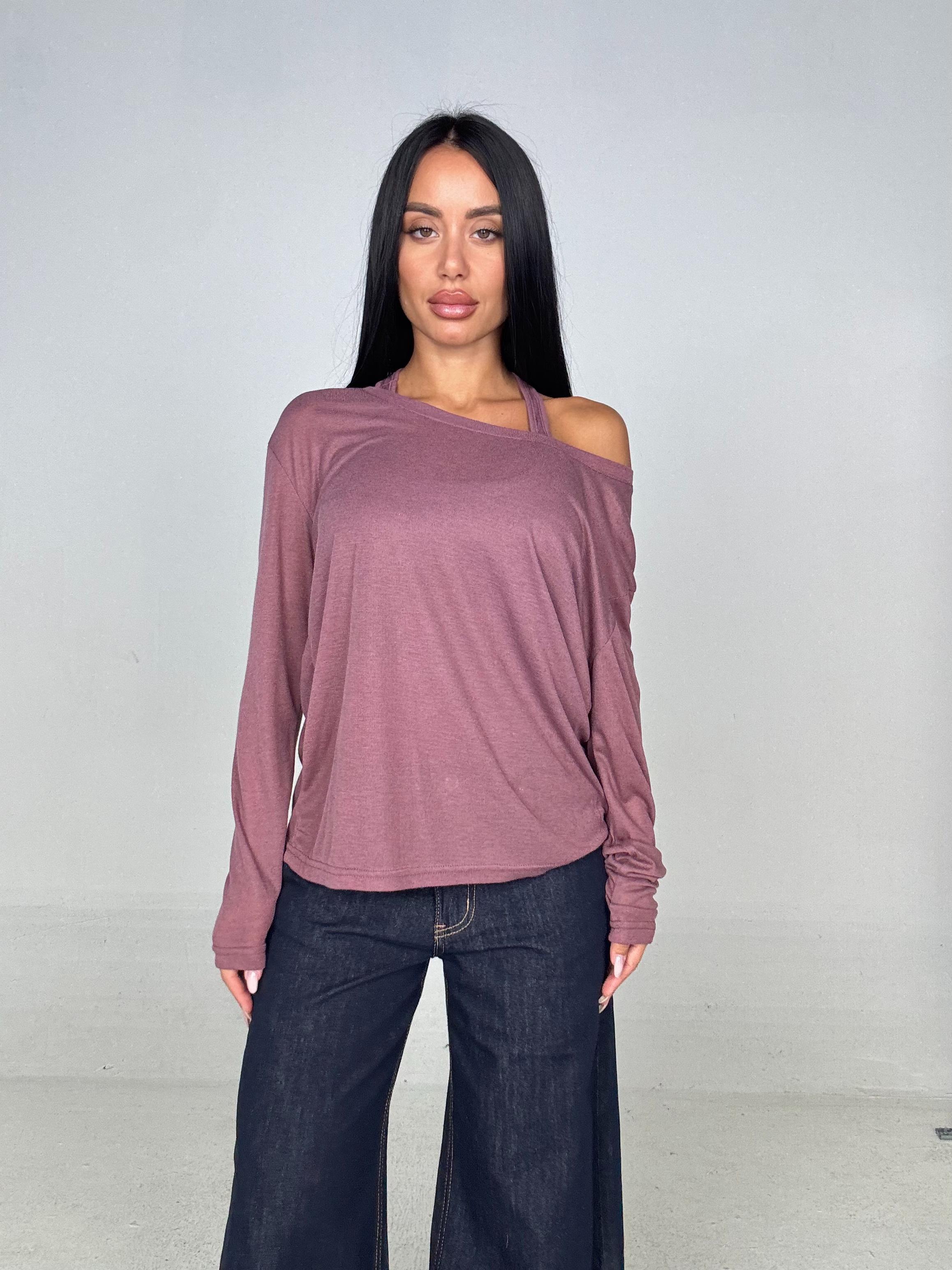 Maglia con canotta viola