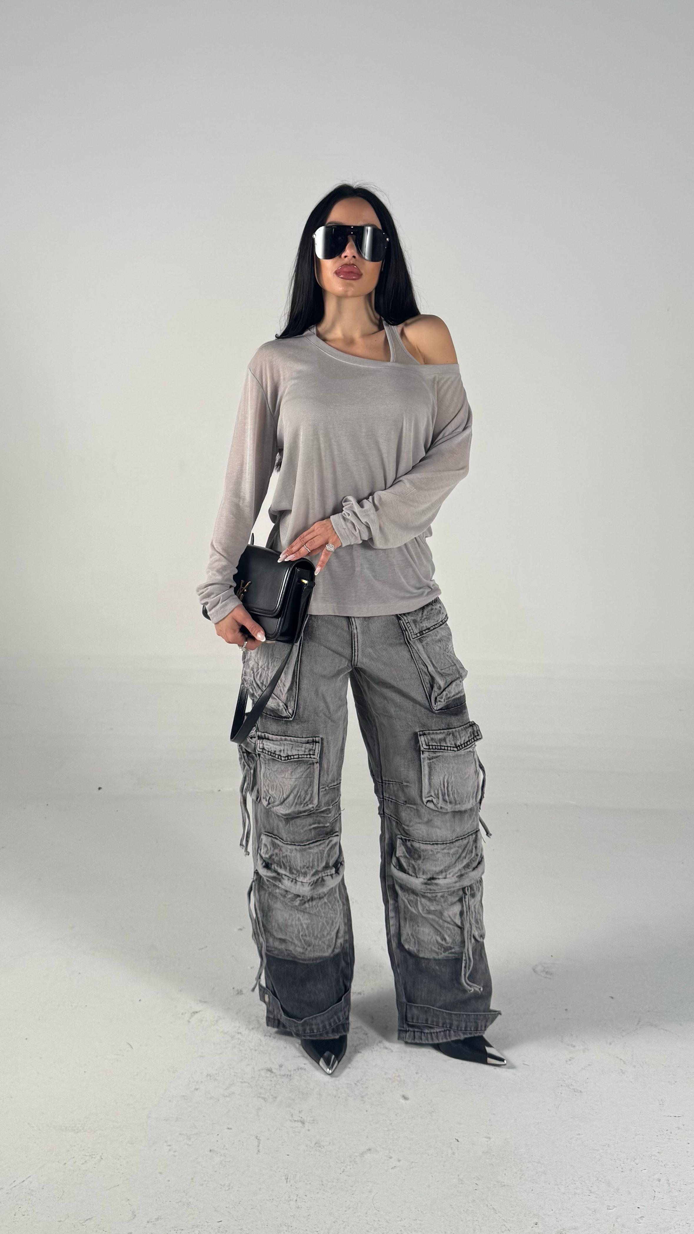 Maglia con canotta grigio