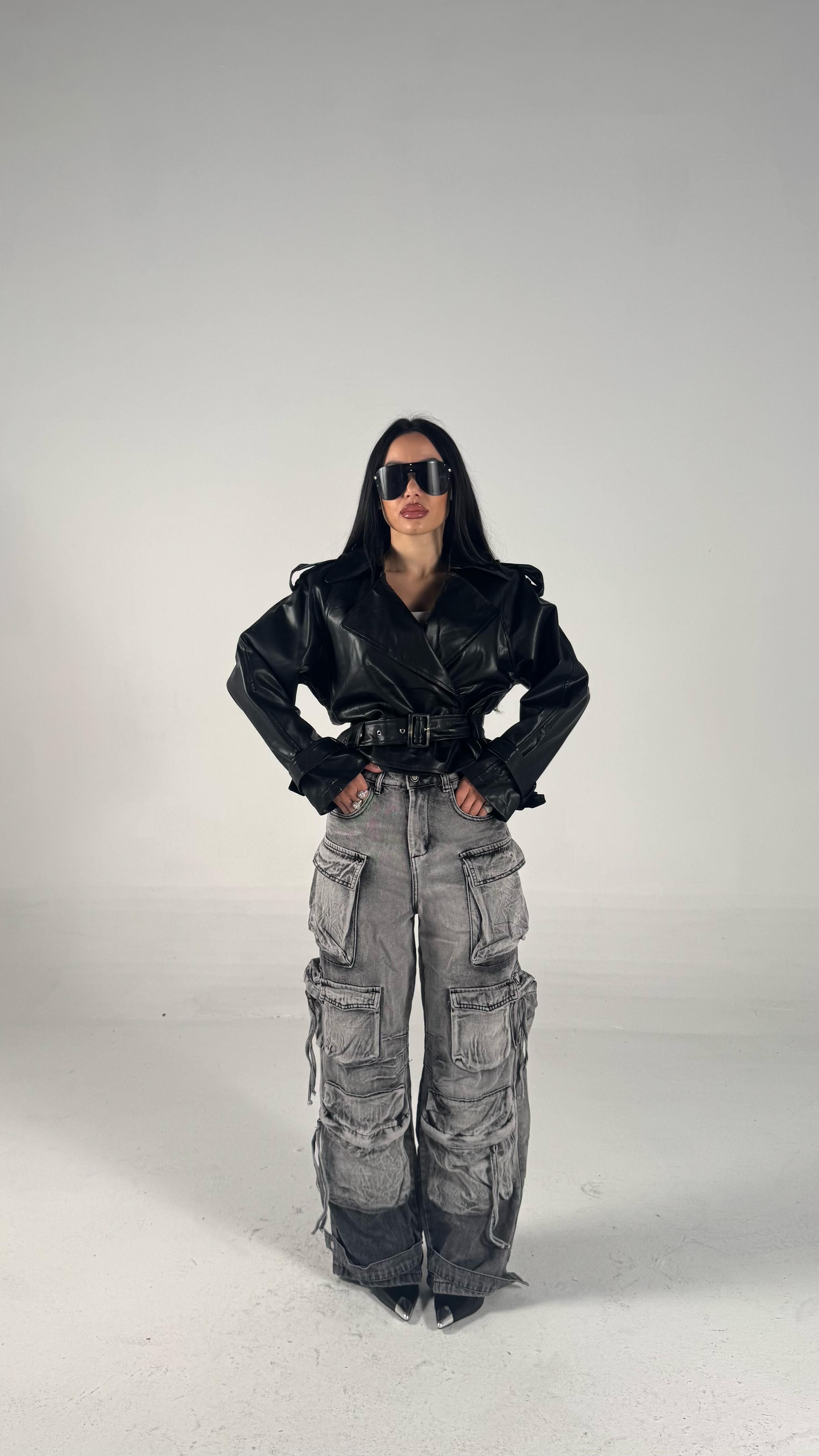 Trench ecopelle nero