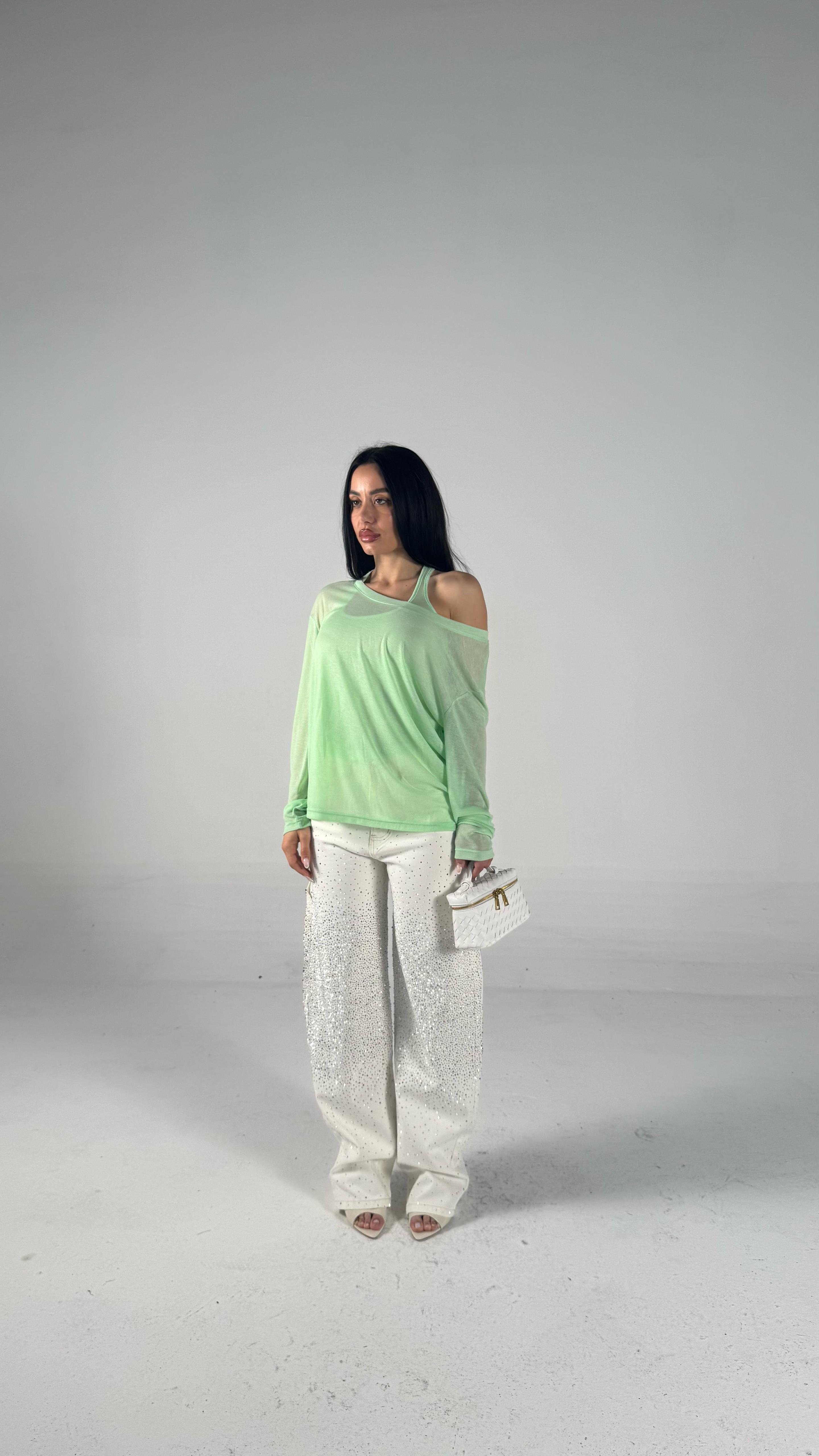 Maglia con canotta verde chiaro