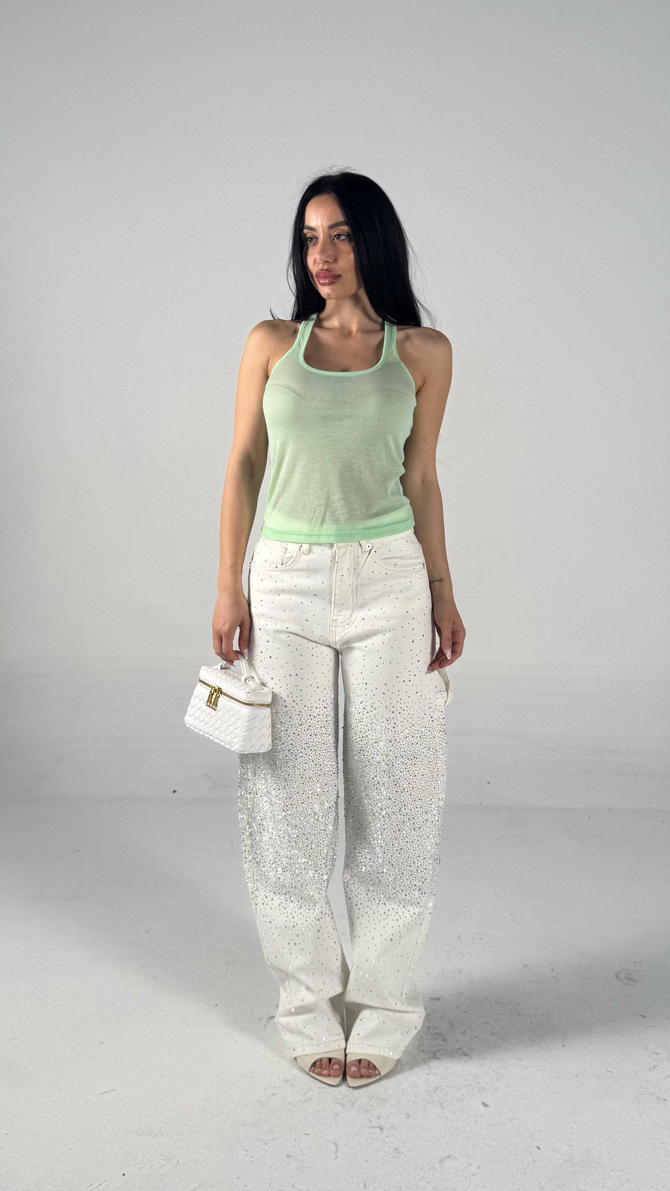 Maglia con canotta verde chiaro
