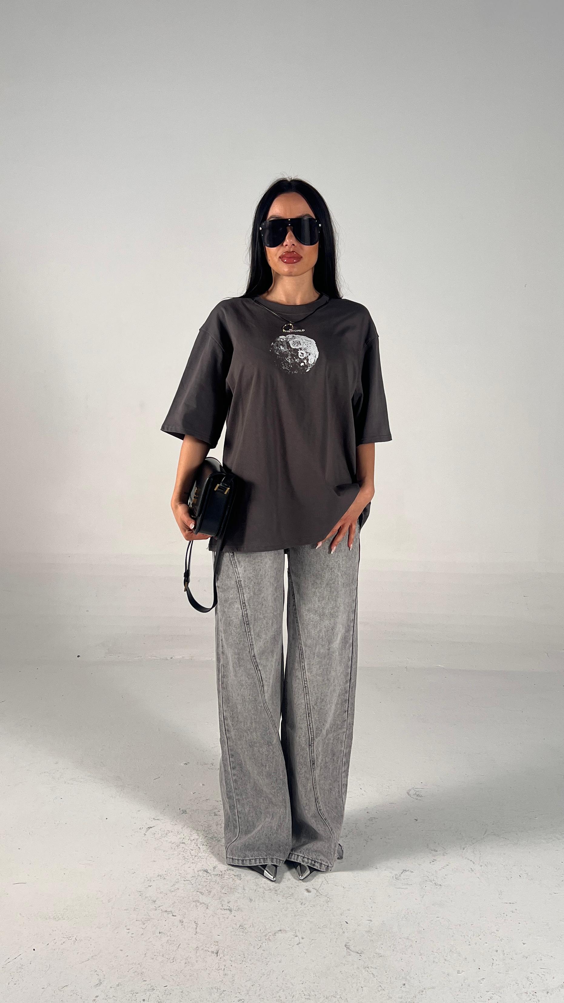 T-shirt MOON grigio