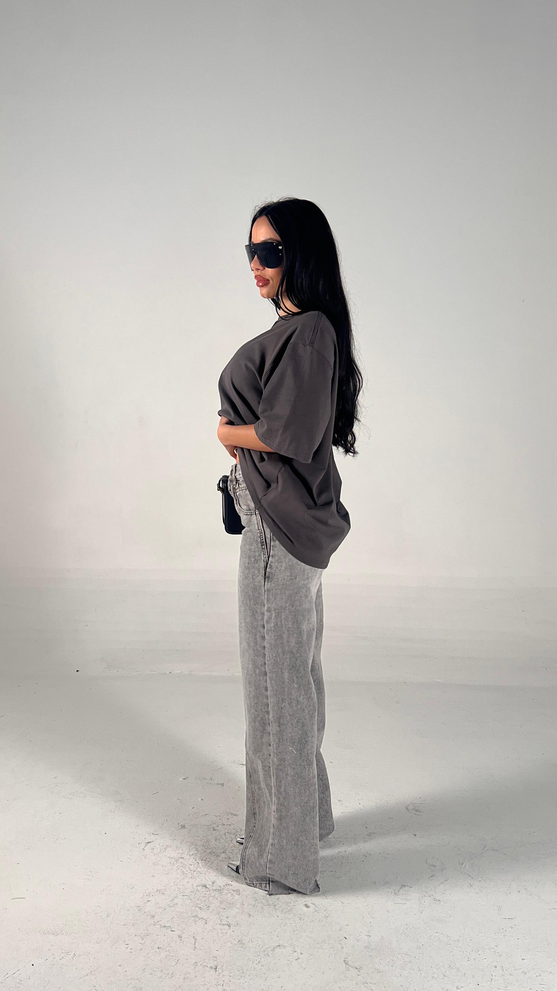Jeans grigio palazzo