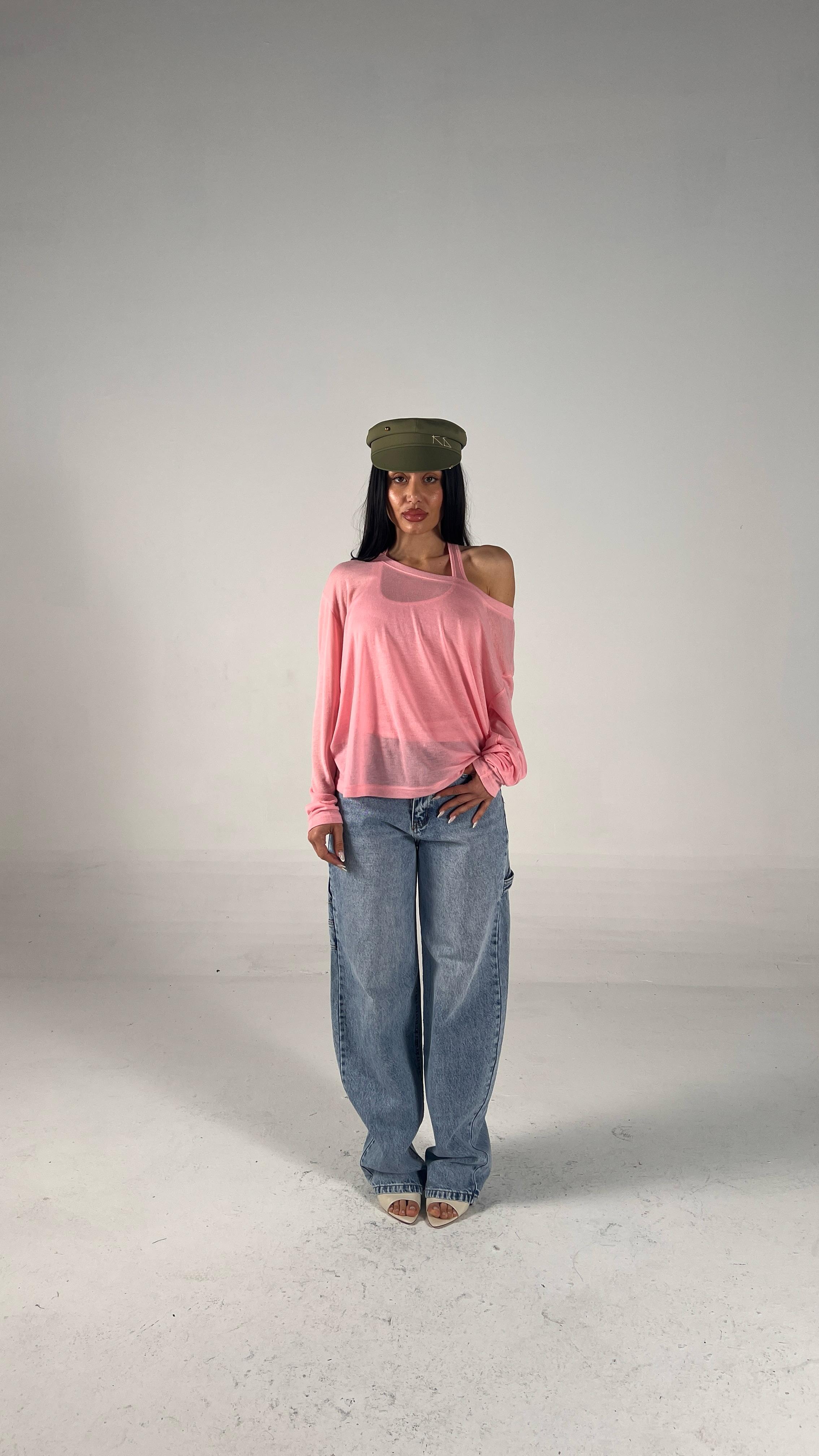 Maglia con canotta rosa