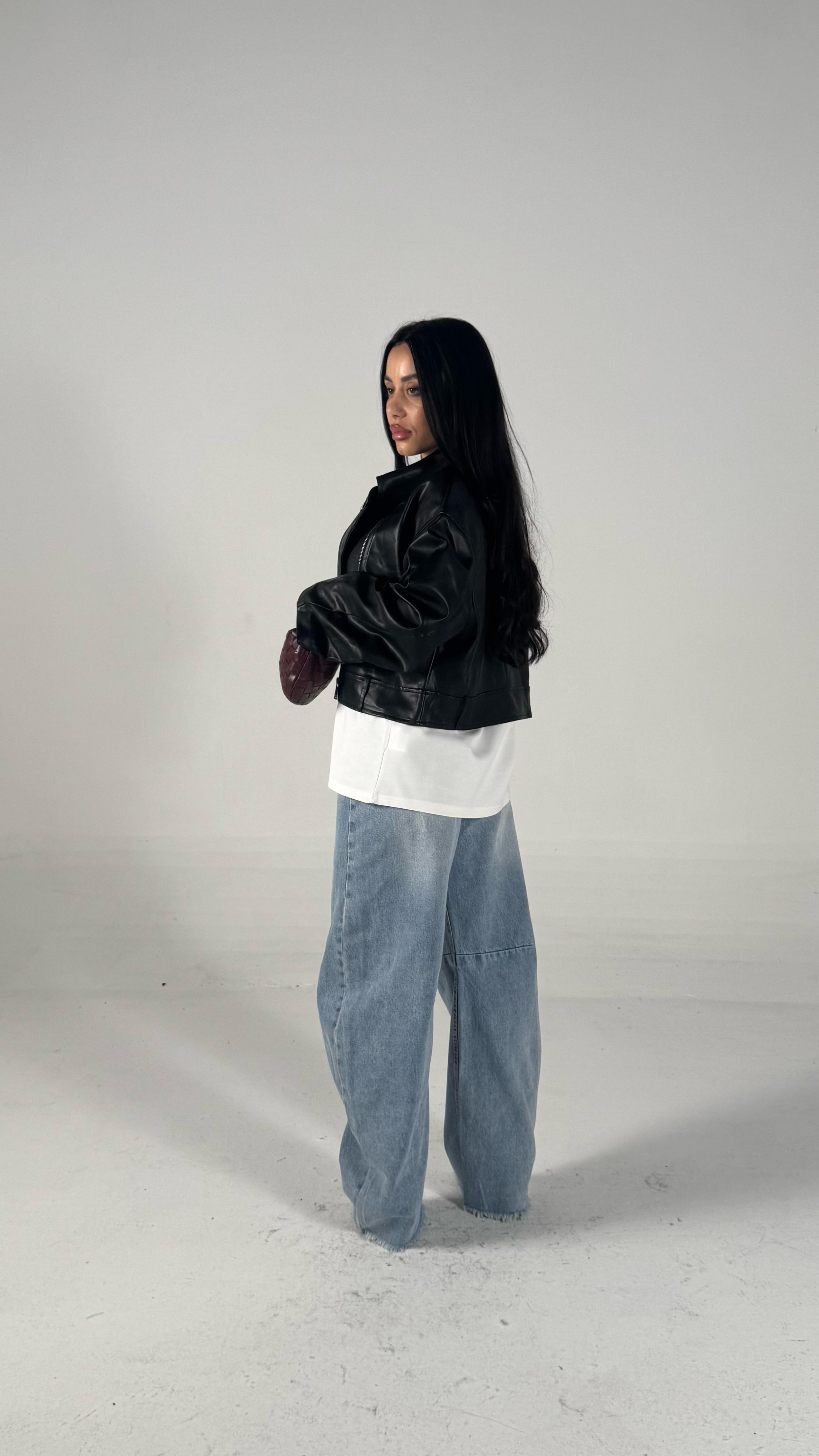 Chiodo in ecopelle nero