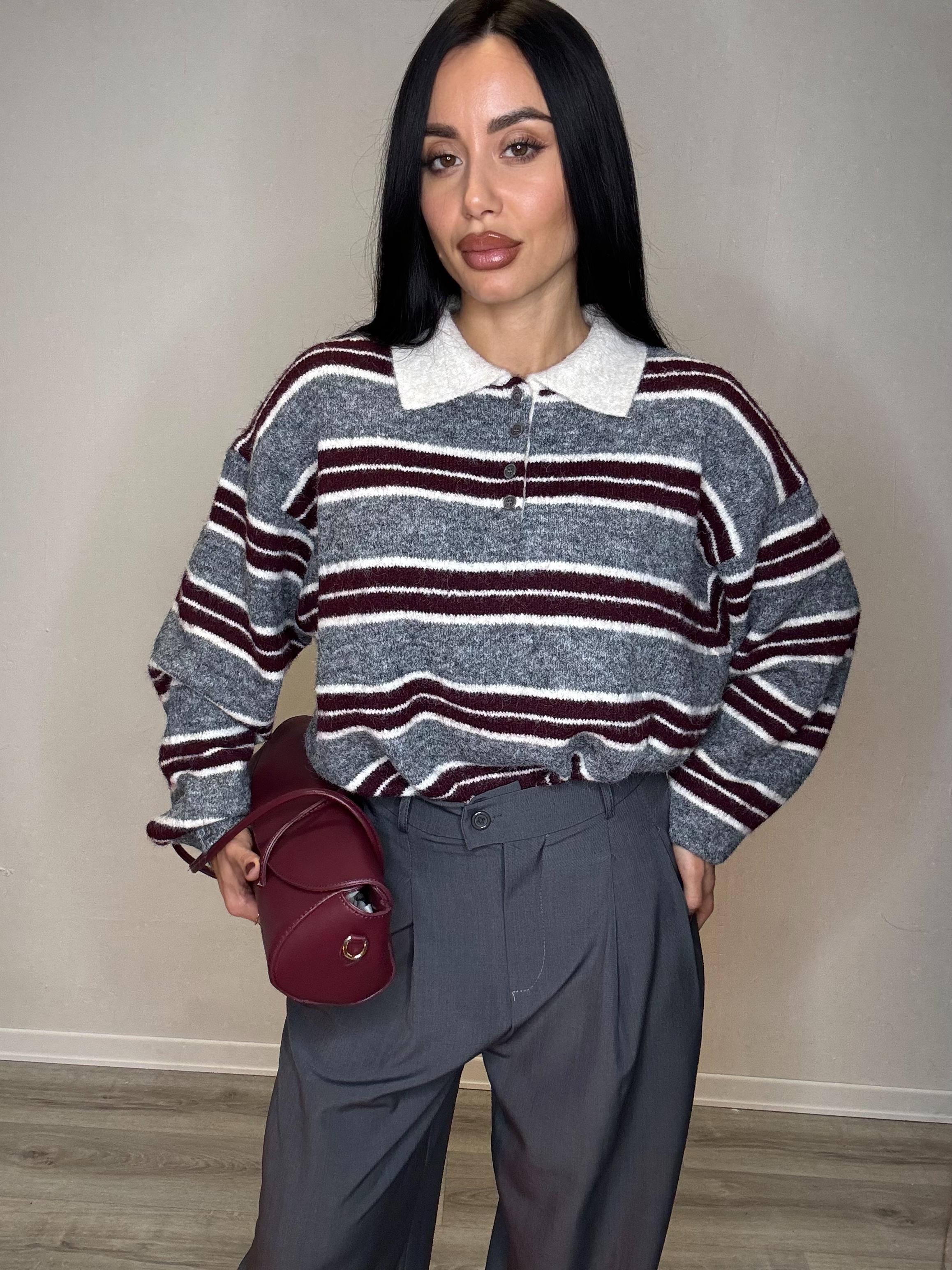 Maglione in lana a righe