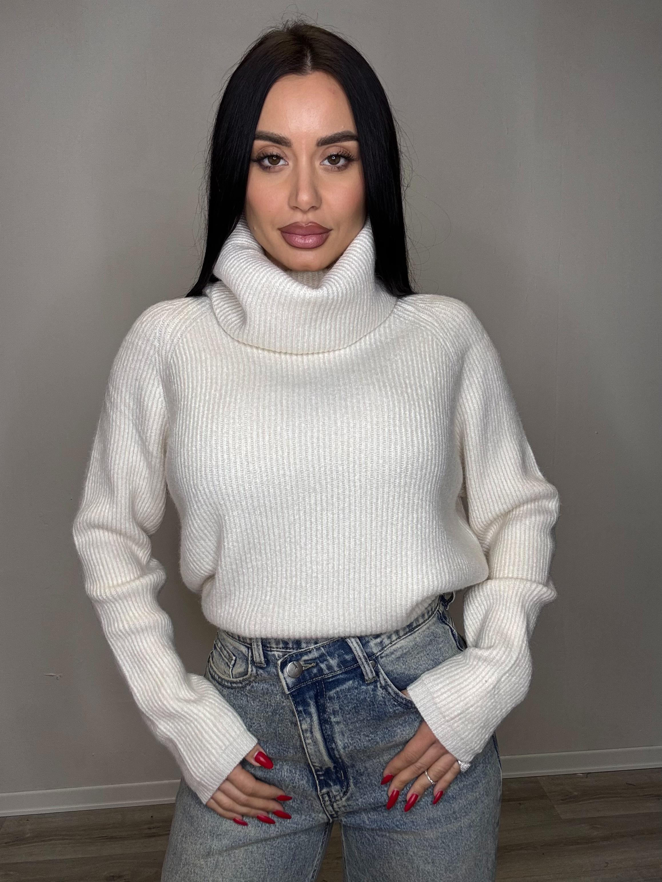 Pullover oversize collo alto