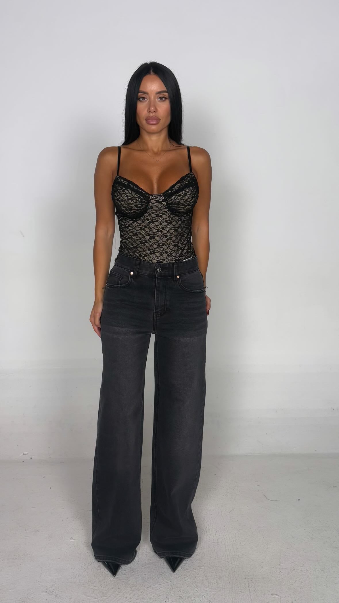 Jeans palazzo denim scuro