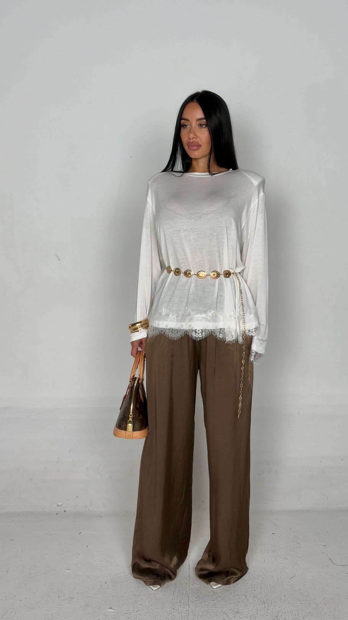 Maglia oversize pizzo bianca
