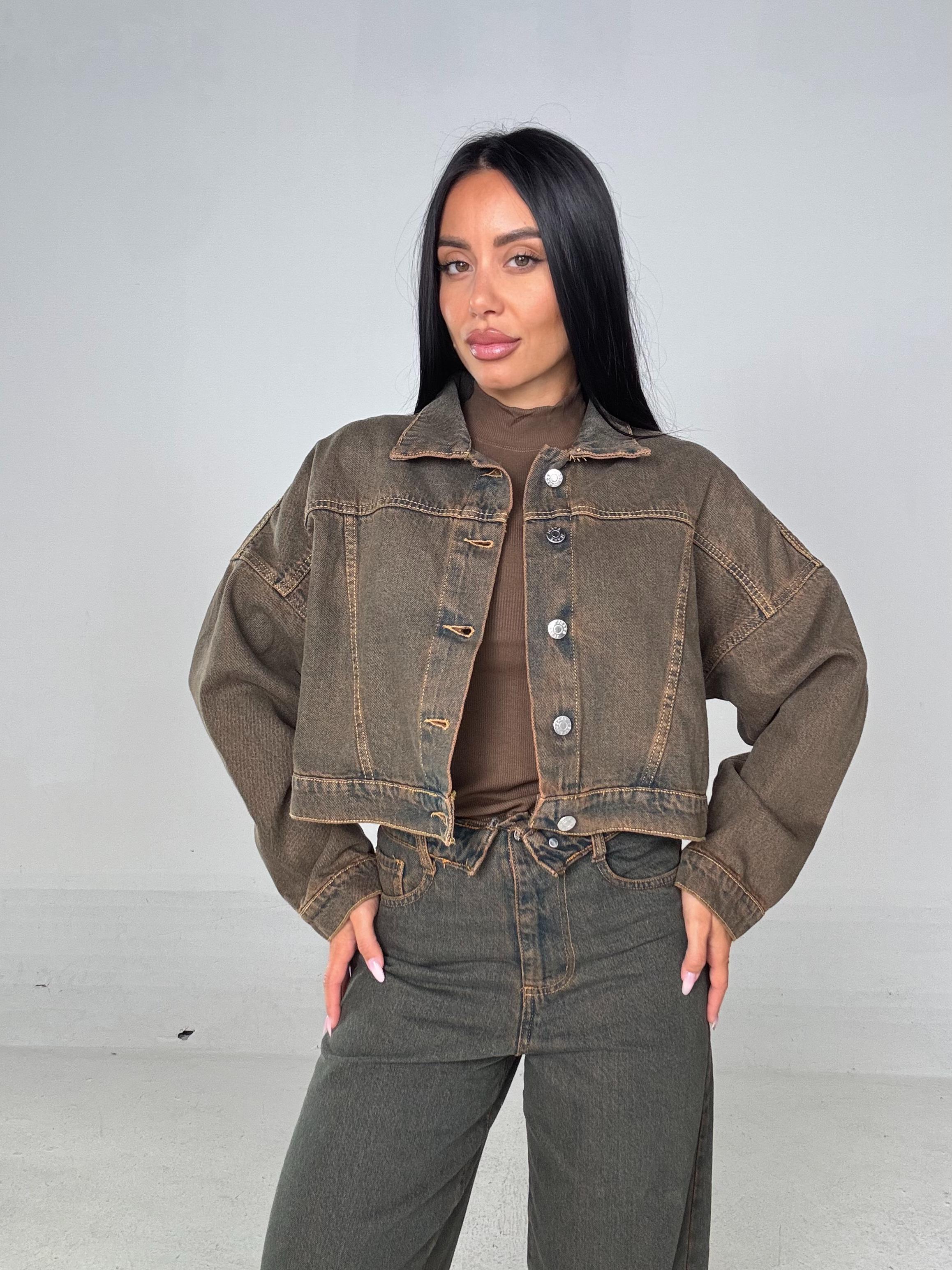 Giubbino crop denim